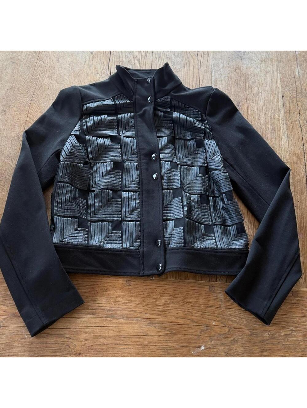 Plenty by Tracey Reese Black Moto/Bomber Jacket Size 2